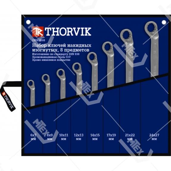  Набор ключей накидных 8пр. 6-27мм холдер Thorvik ORWS008