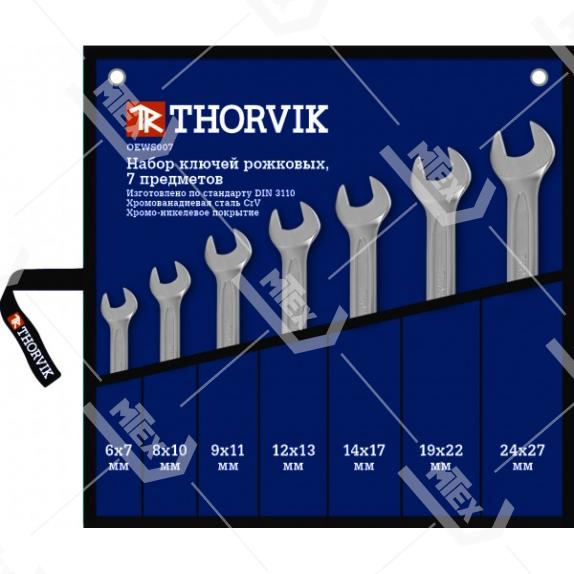  Набор ключей рожковых  7пр. 6-27мм сумка Thorvik OEWS007