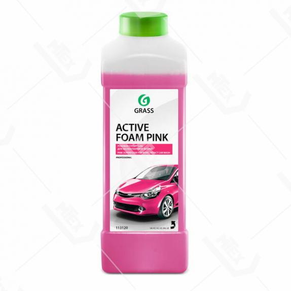  Автошампунь для б/мойки Grass Active Foam Pink активная пена 1л